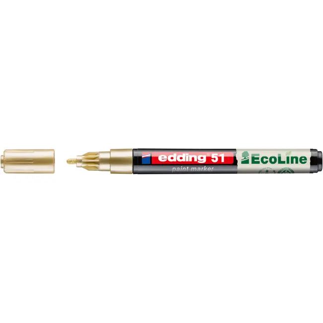 Marker cu vopsea pe baza de apa edding Ecoline 51, corp din plastic reciclat, varf rotund, 1-2 mm, auriu BPTCED051053