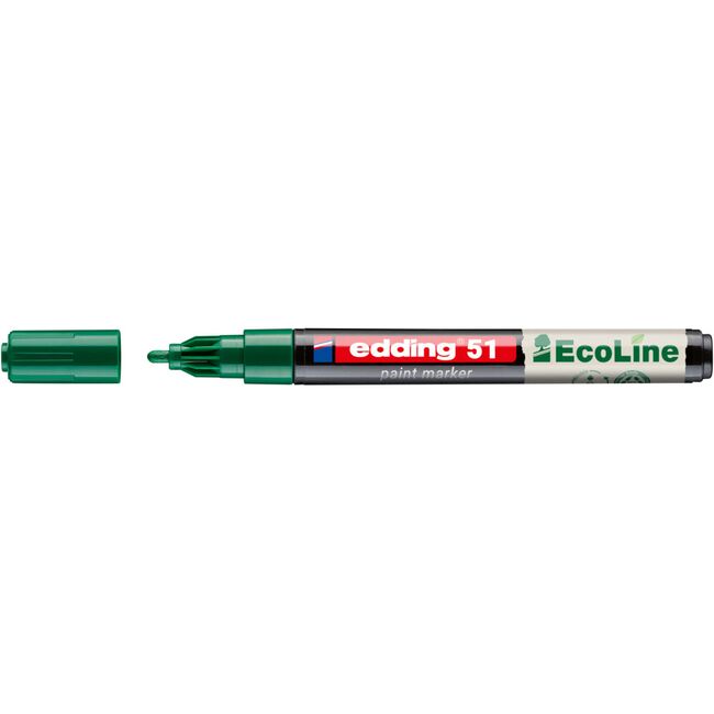 Marker cu vopsea pe baza de apa edding Ecoline 51, corp din plastic reciclat, varf rotund, 1-2 mm, verde BPTCED051004