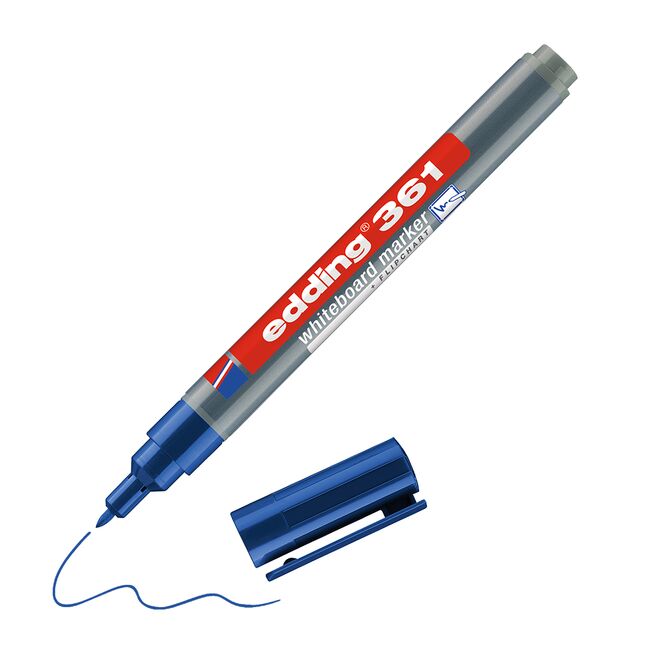 Marker pentru tabla Edding 361, corp plastic, varf 1 mm, albastru BPTCED361003