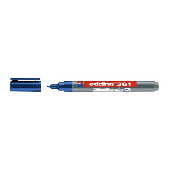 Marker pentru tabla Edding 361, corp plastic, varf 1 mm, albastru BPTCED361003