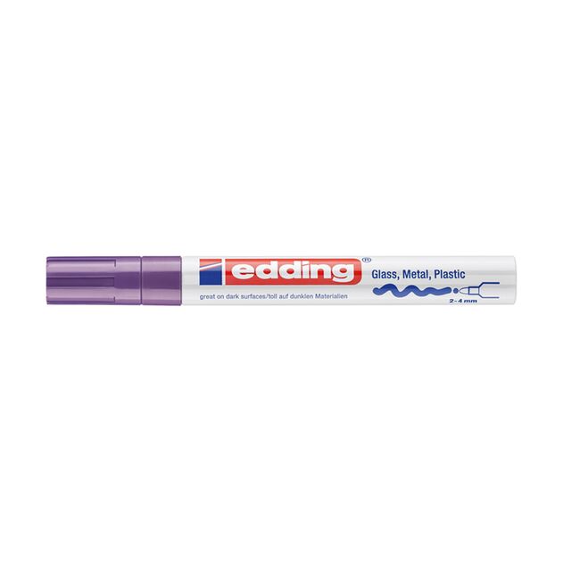 Marker permanent Edding 750, cu vopsea, corp metalic, varf rotund, 2-4 mm, violet BPTCED750008