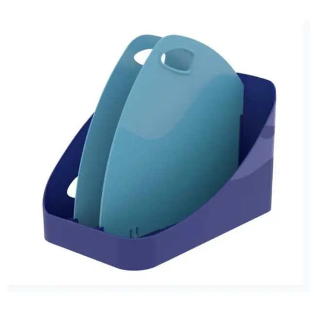 Suport vertical flexibil Exacompta Flex Box Bee Blue, plastic reciclat, 388x225x315 mm, 2 separatoare BPTCFA3500383