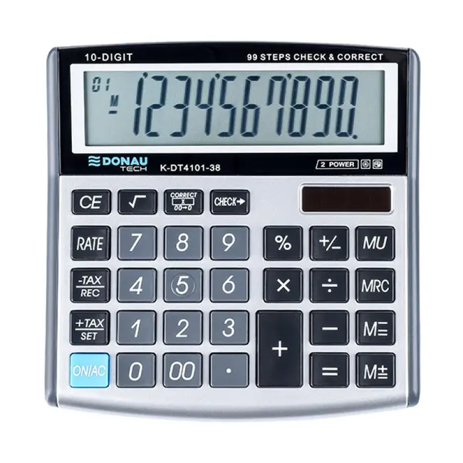 Calculator de birou Donau Tech, 136 x 134 x 28 mm, 10 digiti, argintiu BPTCDN410138