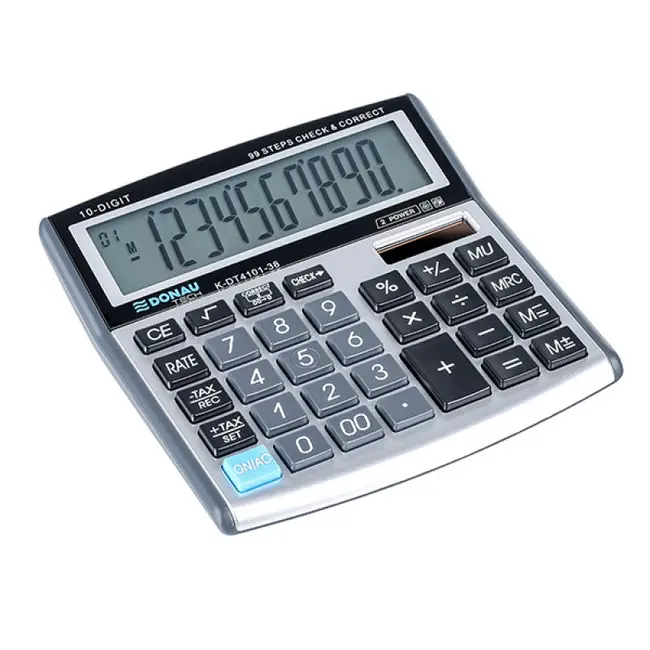 Calculator de birou Donau Tech, 136 x 134 x 28 mm, 10 digiti, argintiu BPTCDN410138