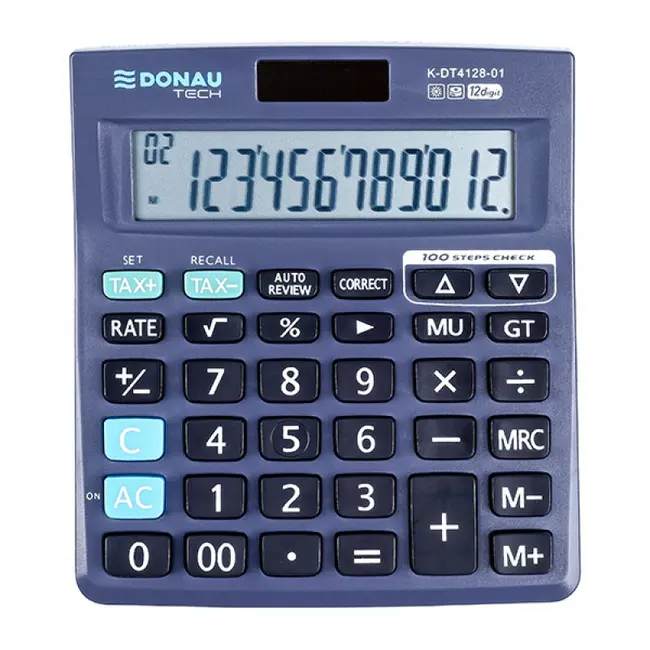 Calculator de birou Donau Tech, 140 x 122 x 30 mm, 12 digiti, negru BPTCDN412801