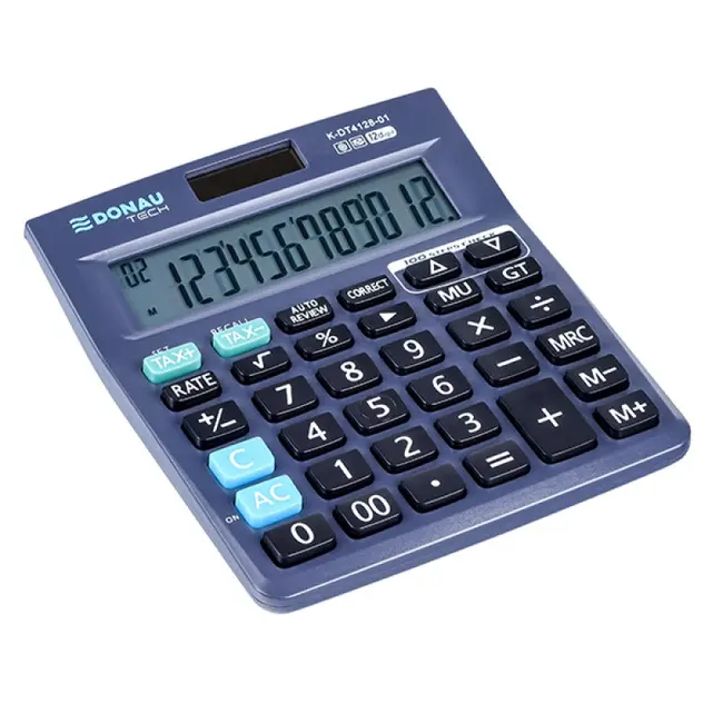 Calculator de birou Donau Tech, 140 x 122 x 30 mm, 12 digiti, negru BPTCDN412801