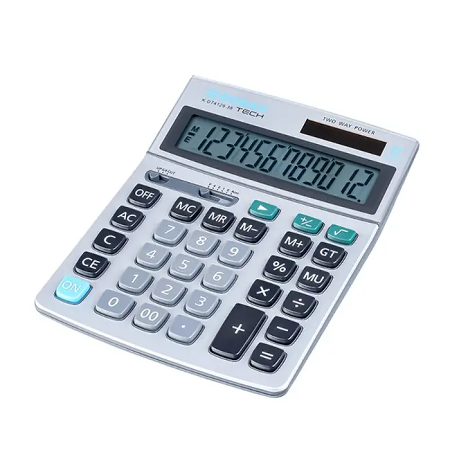Calculator de birou Donau Tech, 210 x 154 x 37 mm, 12 digiti, argintiu BPTCDN412938