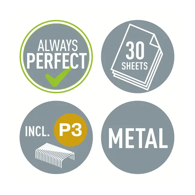 Capsator metalic Leitz WOW 5502 NeXXt Series, 30 coli, 200 capse P3 incluse, negru BPTCSL550210