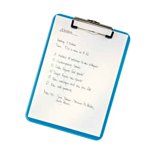 Clipboard Leitz WOW, simplu, PS, A4, 100 coli, albastru BPTCSL980046