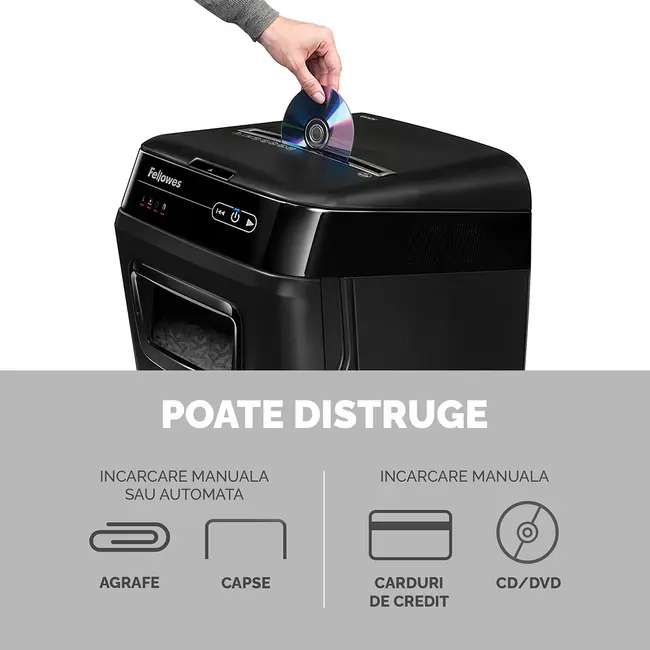 Distrugator Fellowes Automax 150c AUTO FEED CROSS CUT, negru, auto-reverse, sleep-mode BPTCFW680101