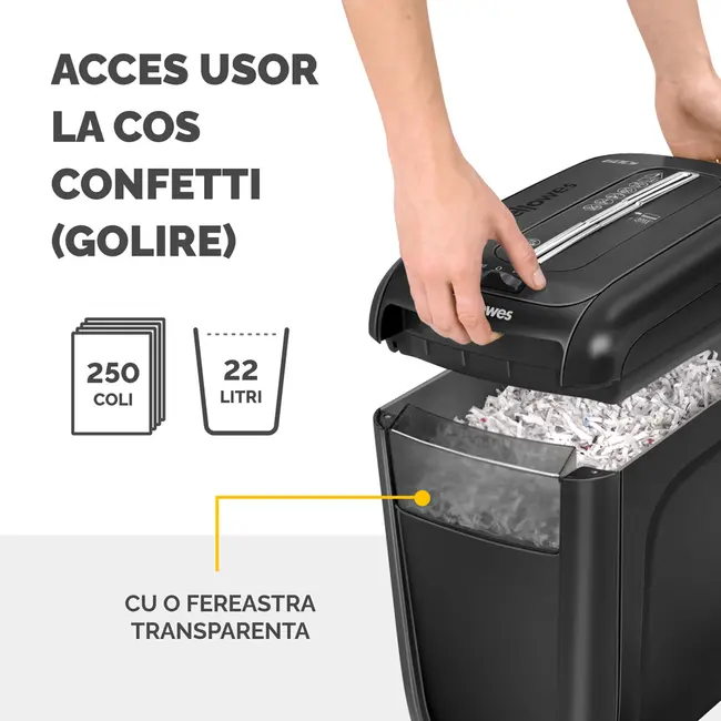 Distrugator de documente Fellowes 60CS, cross-cut, negru BPTCFW000403