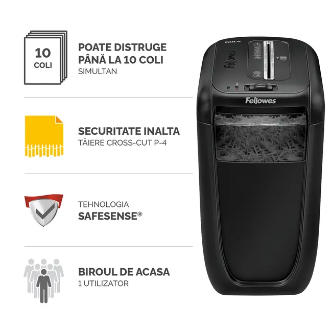 Distrugator de documente Fellowes 60CS, cross-cut, negru BPTCFW000403