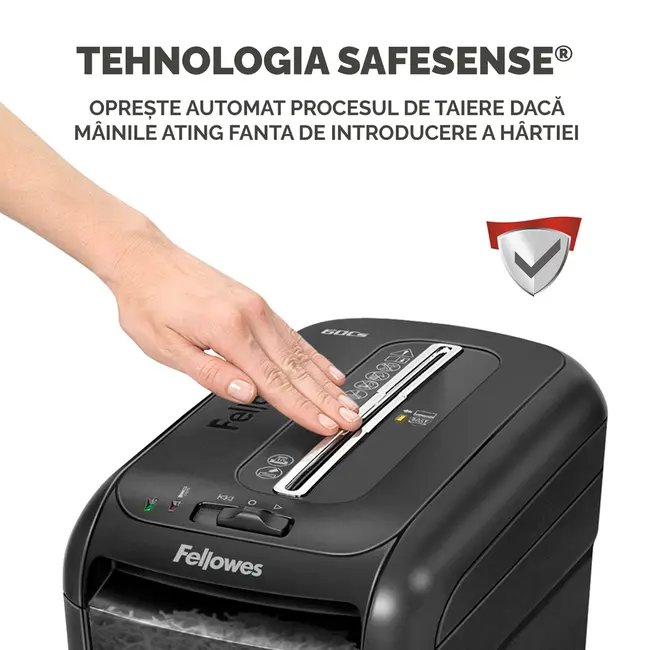 Distrugator de documente Fellowes 60CS, cross-cut, negru BPTCFW000403