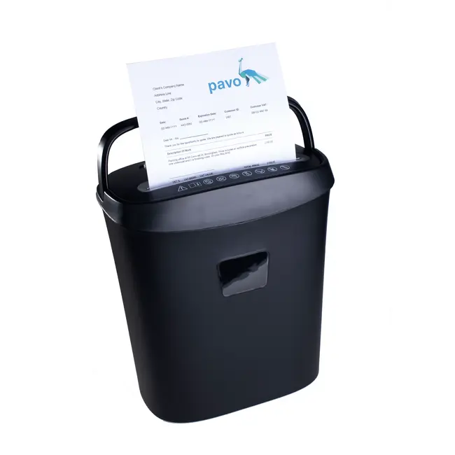 Distrugator de documente Pavo, 8 coli, 15L, negru BPTCPV8010721