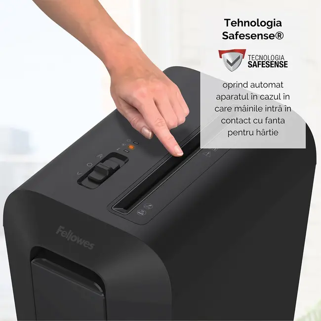 Distrugator documente Fellowes LX65, cross cut, 10 coli, negru BPTCFW400701