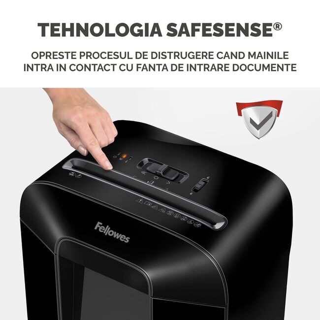 Distrugator documente Fellowes LX85, cross cut, 12 coli, negru BPTCFW400801