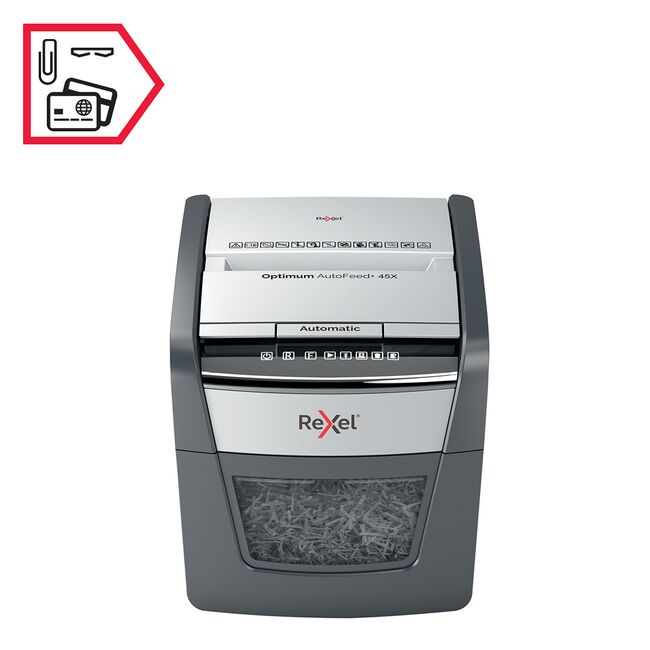 Distrugator documente automat, REXEL OPTIMUM 45X, P4, cross-cut, 45 coli BPTCSL020045