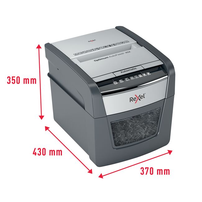 Distrugator documente automat, REXEL OPTIMUM 45X, P4, cross-cut, 45 coli BPTCSL020045
