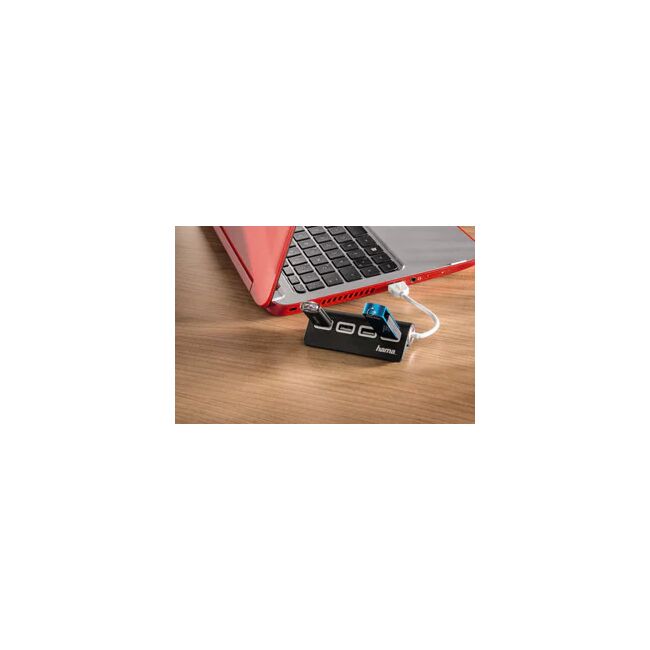 Hub USB HAMA 12179, USB 2.0, albastru BPTCHD000002