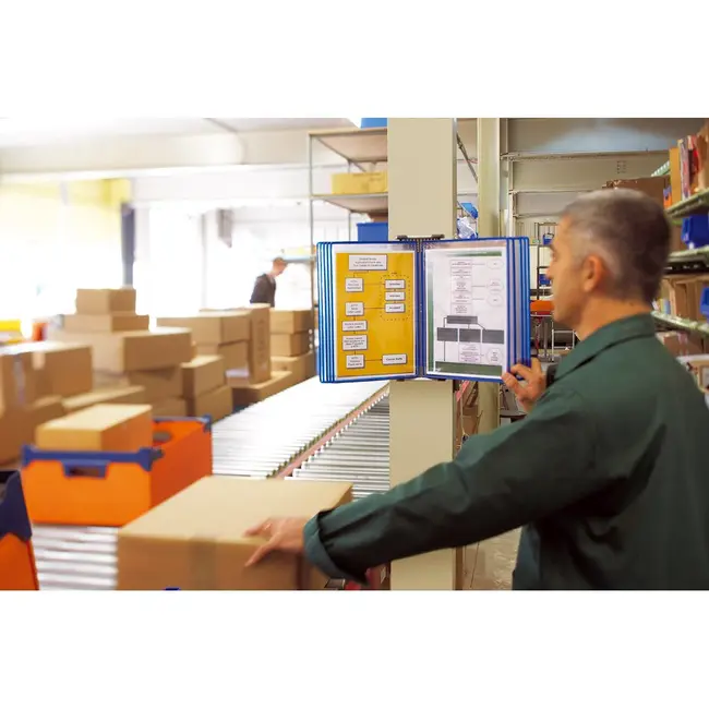 Kit complet Tarifold, din otel, pentru perete, A4, 10 display-uri, albastru BPTCTA414101