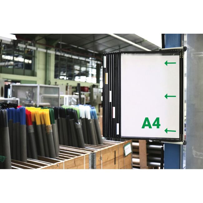 Kit complet Tarifold, din otel, pentru perete, A4, 10 display-uri, negru BPTCTA414107