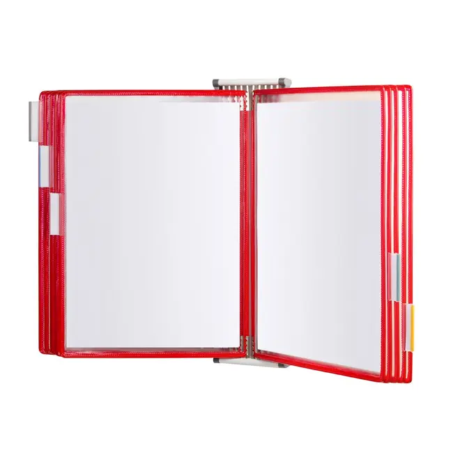 Kit complet Tarifold, din otel, pentru perete, A4, 10 display-uri, rosu BPTCTA414103