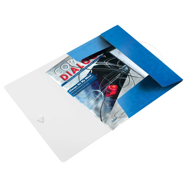 Mapa cu elastic Leitz WOW, PP, A4, 150 coli, albastru BPTCSL080302