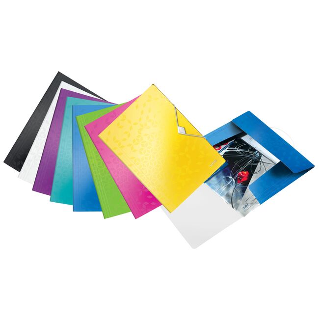 Mapa cu elastic Leitz WOW, PP, A4, 150 coli, turcoaz BPTCSL080308