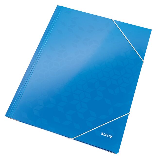 Mapa cu elastic Leitz WOW, carton laminat, A4, 250 coli, albastru BPTCSL820036