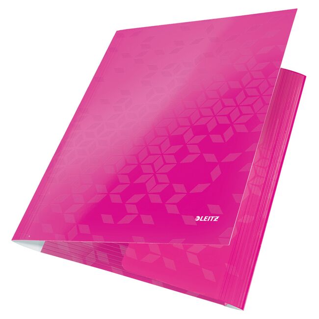 Mapa cu elastic Leitz WOW, carton laminat, A4, 250 coli, roz BPTCSL820023