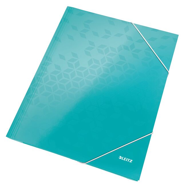Mapa cu elastic Leitz WOW, carton laminat, A4, 250 coli, turcoaz BPTCSL820051