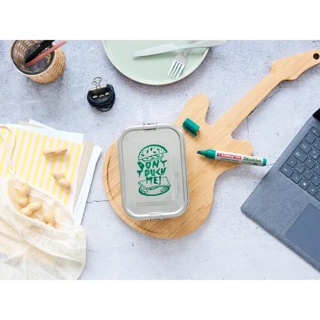 Marker Edding 22 Ecoline, permanent, corp plastic, varf tesit, 1-5 mm, negru BPTCED000313