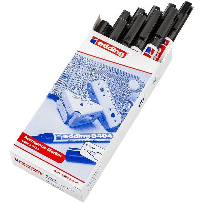 Marker Edding 8404 Aersopace, permanent, corp plastic, varf rotund, 0.75 mm, negru BPTCED008404