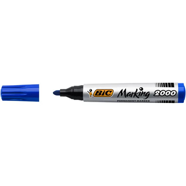 Marker permanent BIC 2000, varf rotund 1.7 mm, albastru BPTCCT8033