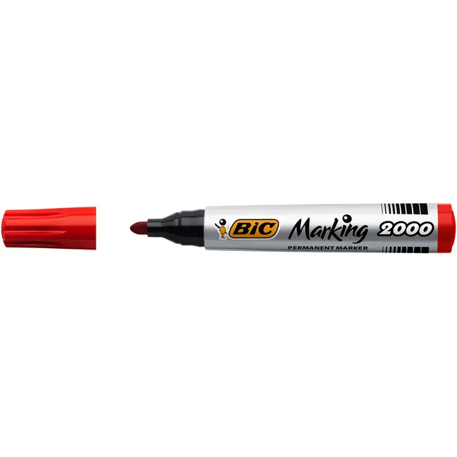 Marker permanent BIC 2000, varf rotund 1.7 mm, rosu BPTCCT8032