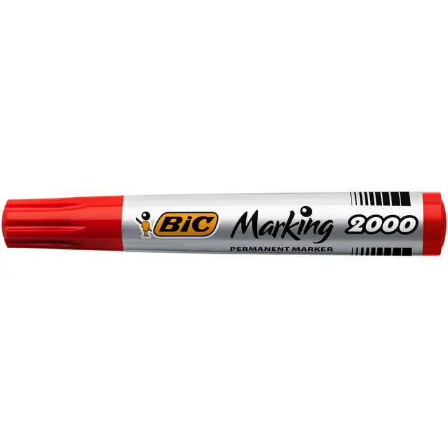 Marker permanent BIC 2000, varf rotund 1.7 mm, rosu BPTCCT8032