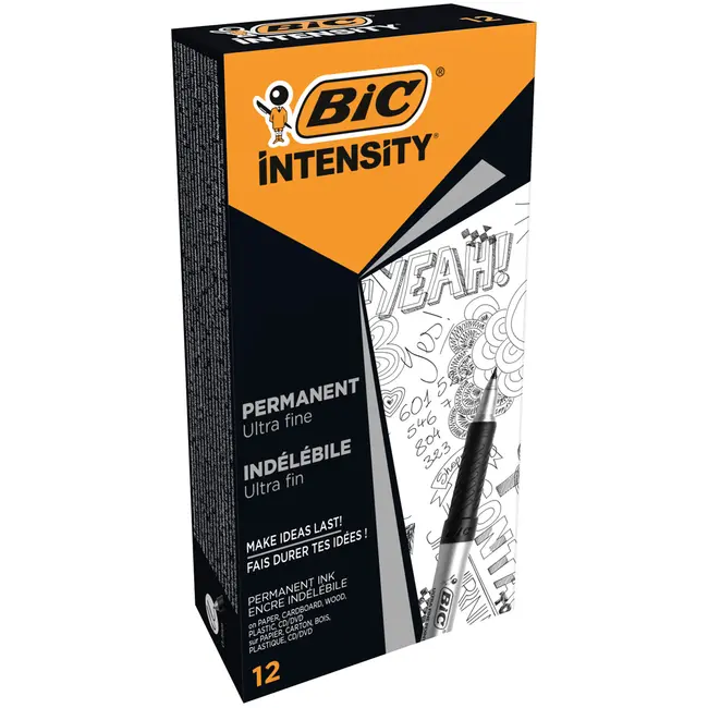 Marker permanent Bic Grip Fine, CD/DVD, varf 0.7mm, negru BPTCCT8069