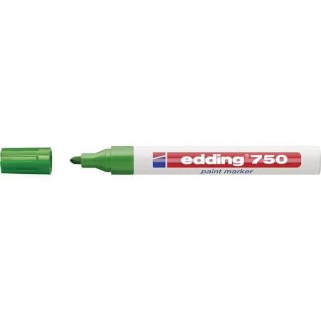 Marker permanent Edding 750, cu vopsea, corp metalic, varf rotund, 2-2-4 mm, verde BPTCED7504