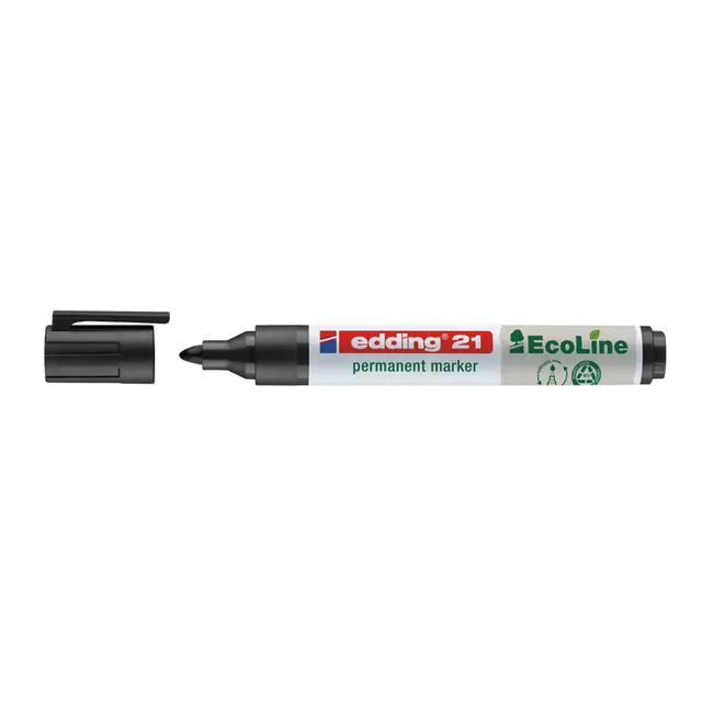 Marker permanent Edding Ecoline, varf rotund, 1.5-3 mm, negru BPTCED000213
