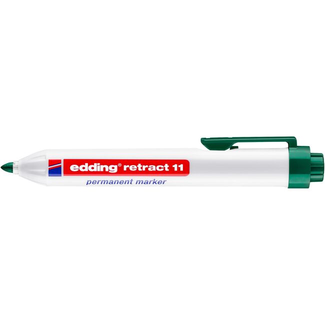 Marker permanent edding retract 11, corp din plastic, varf rotund, 1.5-3 mm, verde BPTCED011004