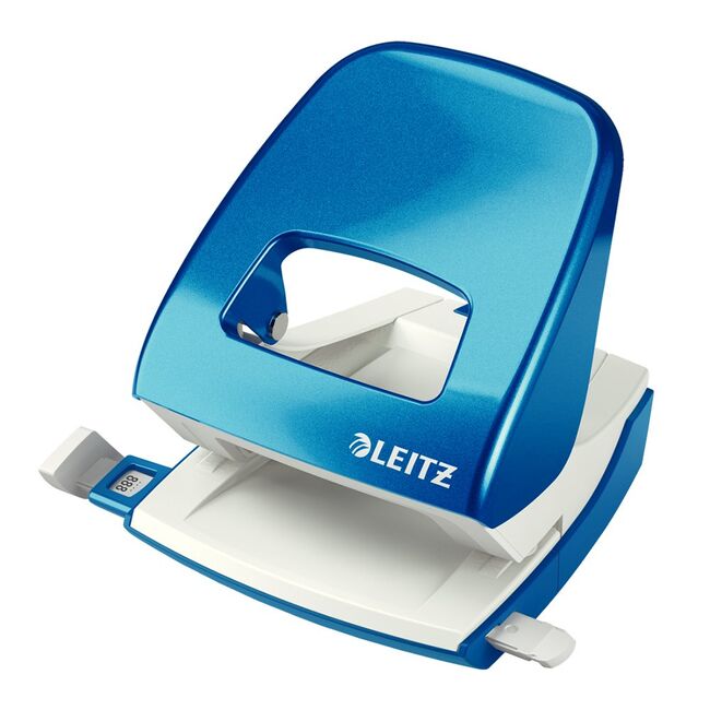 Perforator metalic Leitz WOW 5008 NeXXt Series, cutie, 30 coli, albastru BPTCSL802006