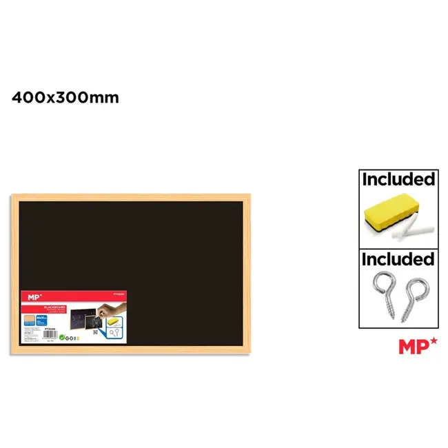 Tabla neagra Main Paper, 400x300 mm, burete, creta si cuie de prindere incluse BPTCMR943807