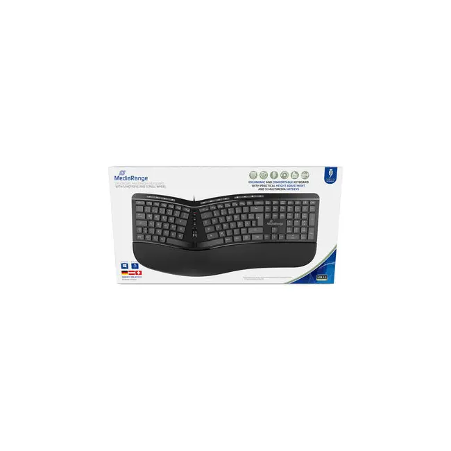 Tastatura multimedia cu fir MediaRange, 124 butoare si Scroll-wheel BPTCMROS120