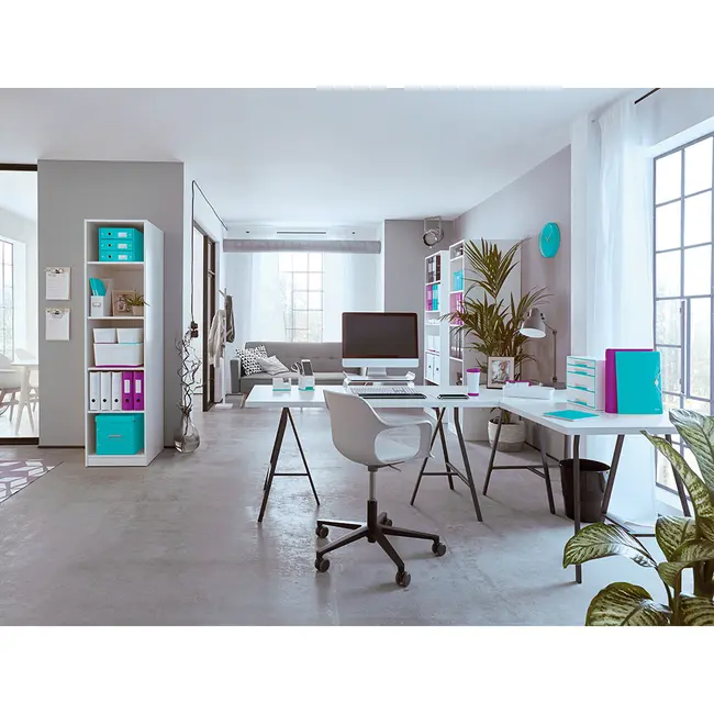 Tavita documente Leitz WOW, PS, A4, culori duale, alb-turcoaz BPTCSL611051