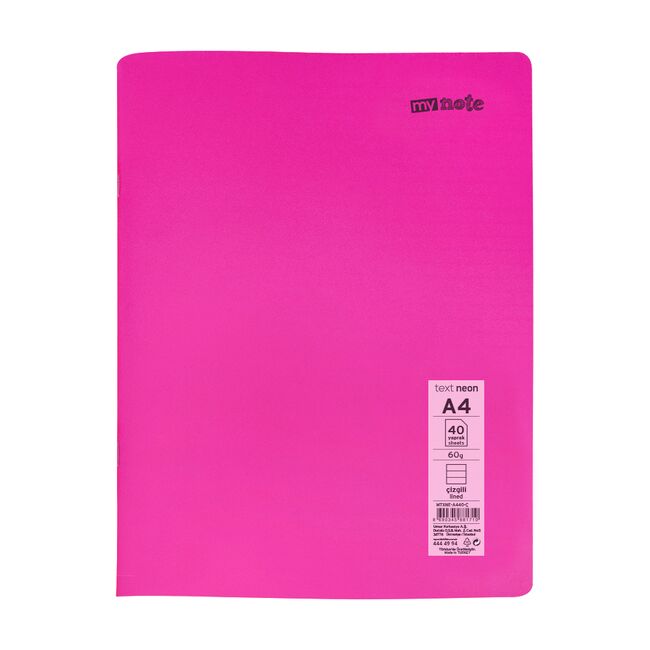 Caiet capsat Mynote, format A4, 40 file offset 60 g/mp, liniatura dictando, coperta PP neon, mix de 8 culori BPTCCI0002118