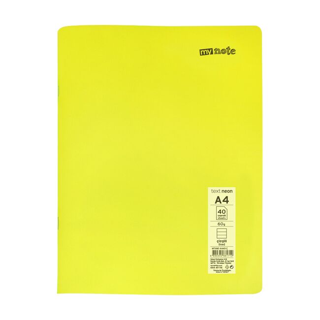 Caiet capsat Mynote, format A4, 40 file offset 60 g/mp, liniatura dictando, coperta PP neon, mix de 8 culori BPTCCI0002118