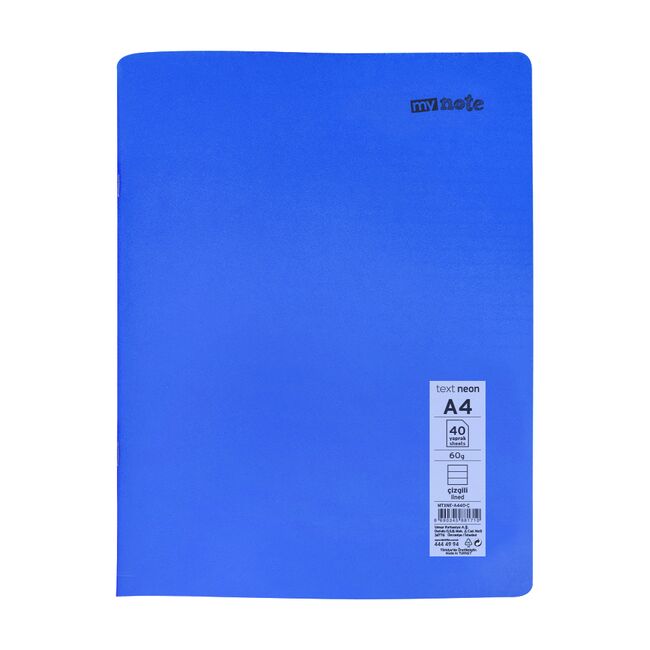 Caiet capsat Mynote, format A4, 40 file offset 60 g/mp, liniatura dictando, coperta PP neon, mix de 8 culori BPTCCI0002118