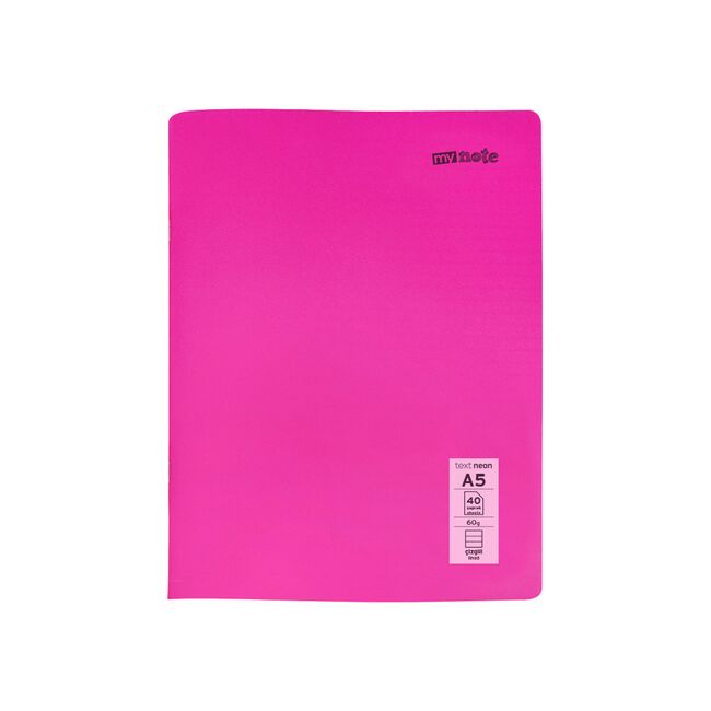 Caiet capsat Mynote, format A5, 40 file offset 60 g/mp, liniatura dictando, coperta PP neon, mix de 8 culori BPTCCI0002127