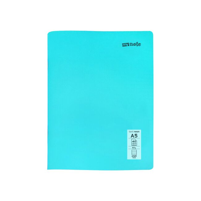 Caiet capsat Mynote, format A5, 40 file offset 60 g/mp, liniatura dictando, coperta PP neon, mix de 8 culori BPTCCI0002127