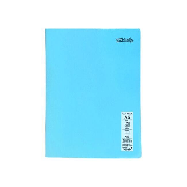 Caiet capsat Mynote, format A5, 40 file offset 60 g/mp, liniatura dictando, coperta PP pastel, mix de 8 culori BPTCCI0002142